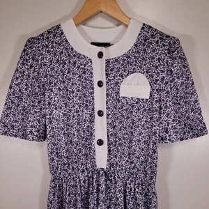 Vintage 80s Tabby of California Size 10P Blue Floral Cottagecore Dress US Made - Picture 1 of 6