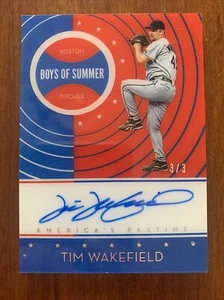 Tim Wakefield🔥2019 Panini Chronicles Boys of Summer AUTO #BOS-TW 3/3 NM Red Sox - Bild 1 von 2