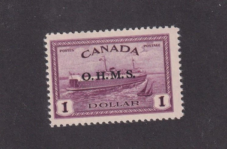 CANADA # O10 VF-MNH $1 PEI FERRY BOAT "OHMS" O/PRINTED CAT VALUE $120 (KK2) Foto 1 de 1