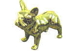 FRENCH BULL DOG Coin Bank Ceramic Gold Color No Plug 8" T X 10" L X 5"W Unique