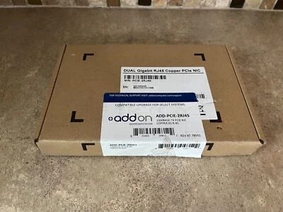 ADDON ADD-PCIE-2RJ45 WIRED PCIE ADAPTER 1000BASE-TX PCIE NIC COPPER X2 RJ45 F3-3 - Image 1 of 4