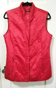 Womens Cutter & Buck CRINKLE METALLIC Vest Medium RED Full Zip Pockets - Picture 1 of 12