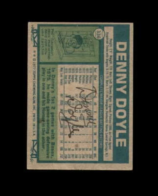 Denny Doyle Signed Original 1977 Topps Boston Red Sox Autograph 1 - Image 1 of 2