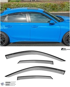 EOS Visors For 22-Up Honda Civic JDM MUGEN CLIP-ON Side Window Vent Rain Guards - Bild 1 von 18