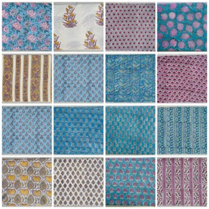 Baumwolle Blockdruck Nähen Stoff Boho handgefärbt Kleid Basteln Stoff 1-10 Yard - Bild 1 von 33