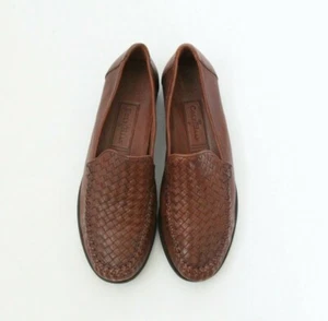 Mocassini Cole Haan Penny scarpe slip on donna 6 pelle intrecciata marrone comode - Foto 1 di 9