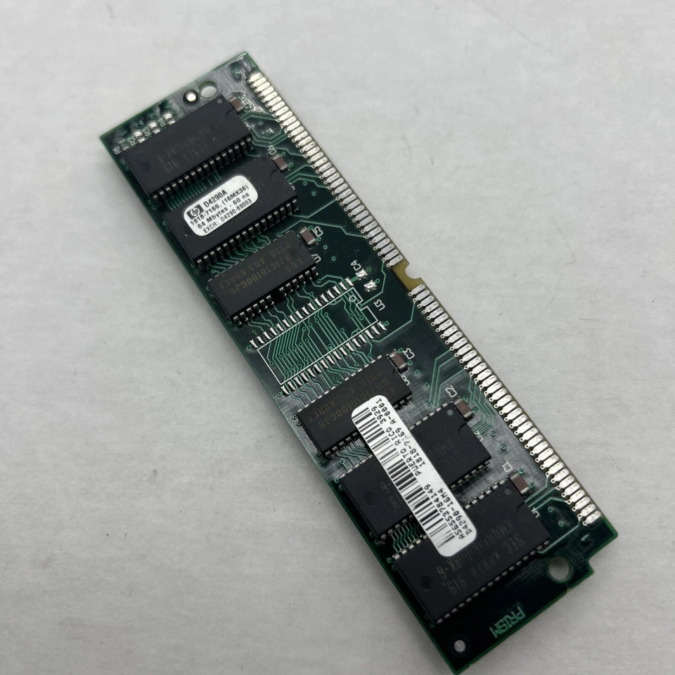 HP 64MB Fast Page FPM # 1818-7169 PARITY 60NS SIMM 72-PIN 16X36 MODULE # D4290A - Image 1 of 4
