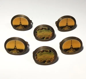 De Colección Victoriano Dos Mujeres San Francisco Anillo Latón Servilletero Lote de 6 Francia - Imagen 1 de 7