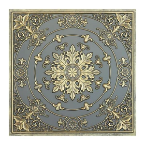 Vernice finta strappo incolla piastrelle soffitto pannello parete 3D PL18 oro antico 10 pz - Foto 1 di 24