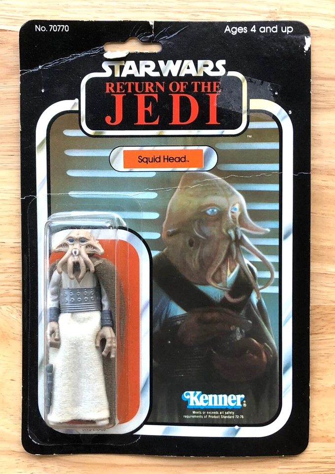 TARJETA FIGURA DE ACCIÓN VINTAGE 1983 KENNER STAR WARS CABEZA DE CALAMAR RETORNO DE LOS JEDI Foto 1 de 4
