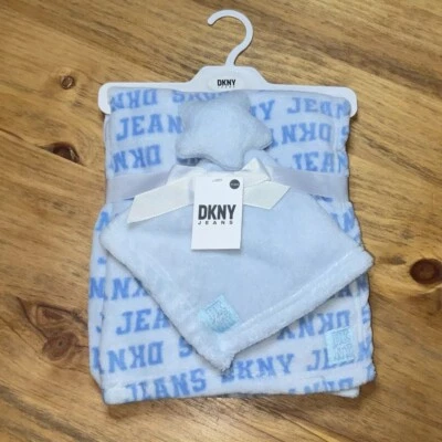 DKNY джинсы синий флис одеяло звезда безопасности комплект Baby младенца мальчиков 2 изделия новый - Изображение 1 из 4