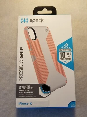 Funda Speck Presidio GRIP Amortiguador para iPhone X/XS - ¡Algodón Rosa Caramelo! Foto 1 de 4