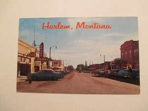 Harlem Montana Postcard Main Street MT - Picture 1 of 2