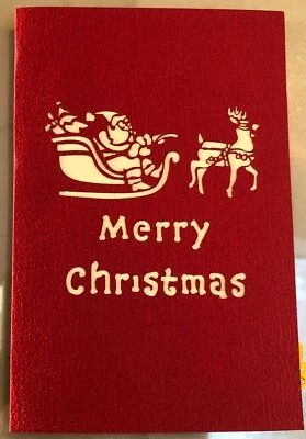 Cartão pop-up 3D Feliz Natal feito à mão saudação para cônjuge amigos famílias - Imagem 1 de 3