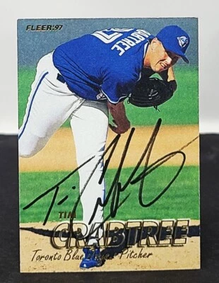 TIM CRABTREE Signed Autographed 1997 Fleer Baseball Card # 236 Toronto Blue Jays - Image 1 of 2