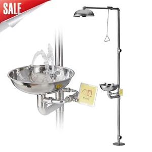 Stainless Steel Emergency Shower Eye Washer Eyewash Station Combination - Picture 1 of 11