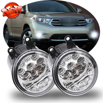 PAR DE LÂMPADAS LED para-choque dianteiro farol de neblina esquerda e direita para Toyota Highlander 2008-2011 - Imagem 1 de 4