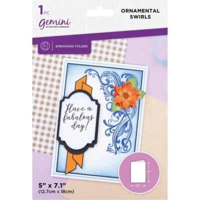 Crafter's Companion - Géminis - Carpeta de Grabado 2D 5 x 7 - Remolinos Ornamentales Foto 1 de 2