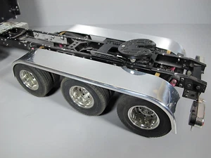 Aluminum Rear Tri Axle Fender +Mount Tamiya RC 1/14 King Grand Knight Hauler Man - Picture 1 of 3