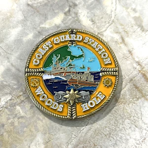 Official USCG WOODS HOLE COAST GUARD STATION CHALLENGE COIN 1.75" - Picture 1 of 2