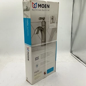 Moen 84970SRN Halle One-Handle Single Hole Bathroom Faucet - Picture 1 of 6