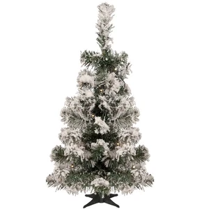 Northlight 2' Pino Muy Flocado Medio Artificial Árbol de Navidad Luces Transparentes - Imagen 1 de 6