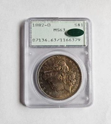 1882-O Morgan Silver Dollar NGC MS63 with CAC AND Toning In Old Green Holder - Image 1 of 4