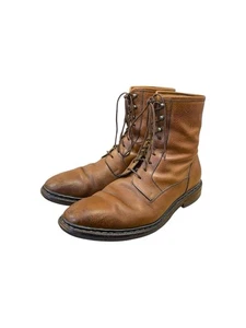 Carlos Santos Carter 8624 Leder Stiefel Pebble Grain Schnürung Braun - UK 9,5 - Bild 1 von 9
