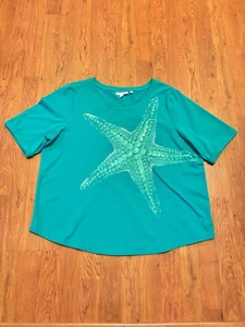 Camiseta de playa Chicos verde azulado con lentejuelas talla 3 - Imagen 1 de 3