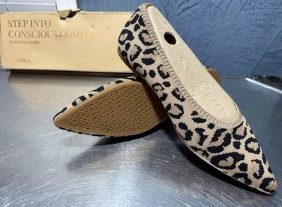 VIVAIA Aria5 Pointed-Toe Ballet Flats DARK LEOPARD Size 39 EU / 8 US - Image 1 of 4