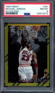 Tarjeta de baloncesto 1996 Finest #291 Michael Jordan con revestimiento PSA 8 NBA - Imagen 1 de 2