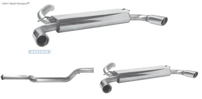 Bastuck duplex racing system from catalytic converter Volvo S40 5 cyl. including turbo 90mm each rolled - Image 1 of 4