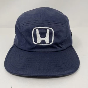 Vintage Honda Hat 5 Panel Cap Strap Back Navy Blue Embroidered Logo Adult Rare - Picture 1 of 8