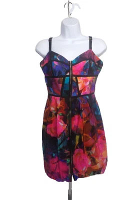 Mini Vestido Para Mujer Amanda Uprichard Sin Mangas Seda Multicolor Cremallera Frontal M Foto 1 de 4