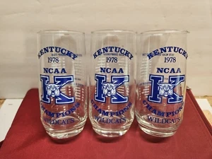 Vtg. University Of Kentucky 1978 NCAA Champions Drink Glasses Set Of (3)... - Picture 1 of 11