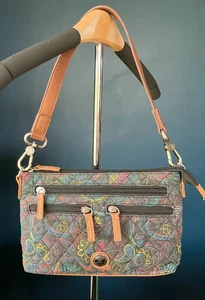 Stone Mountain Quilted Shoulder Handbag Purse in Colorful Paisley, Zipper&Pocket - Picture 1 of 19