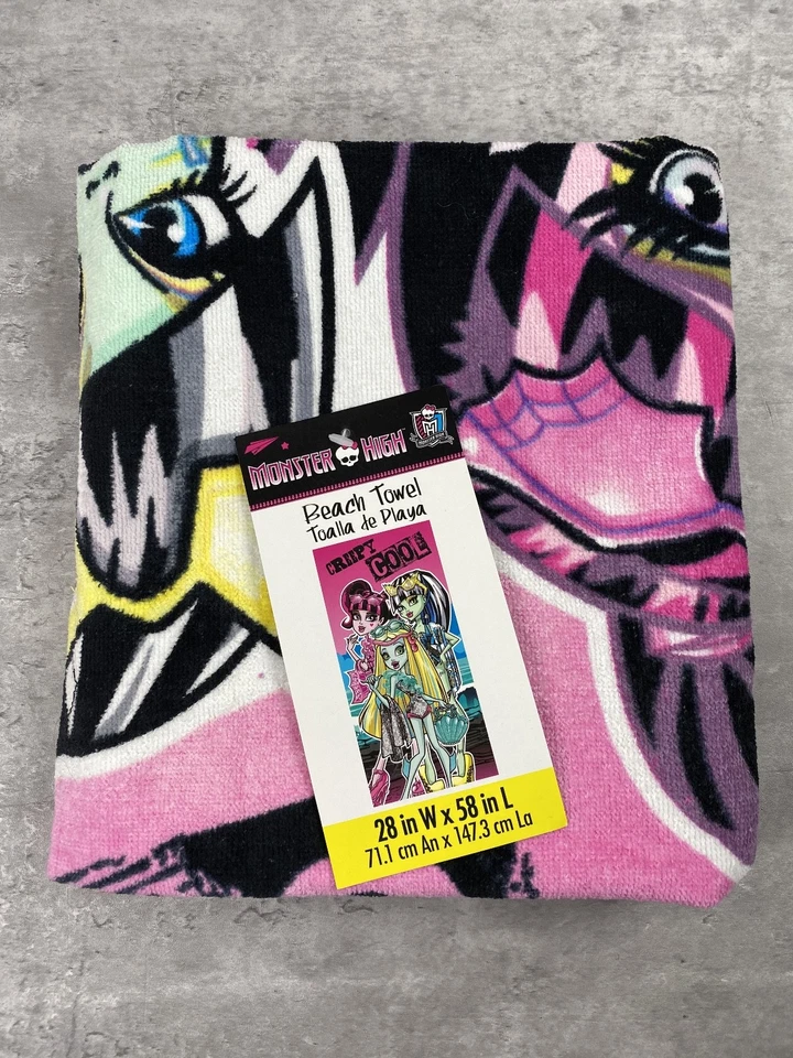 Toalla de playa Monster High espeluznante fresca 28x58 100 % algodón 2014 nueva stock antiguo Foto 1 de 4