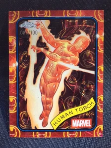 Antorcha humana Topps Marvel 2025 cromada Iron Man rojo y dorado #40 083/100 - Imagen 1 de 1