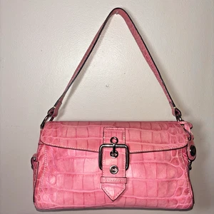 RAR! Vintage Dooney & Bourke hellrosa Krokoleder Handtasche Nile Collection  - Bild 1 von 17