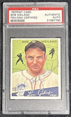 Bob Weiland PSA DNA Coa Signed 1934 Goudey Reprint Autograph - Image 1 of 2