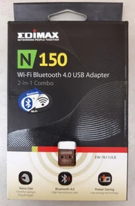 Combo adaptador USB 2 en 1 EDIMAX N150 Wi-Fi Bluetooth 4.0 EW-7611ULB - Imagen 1 de 4