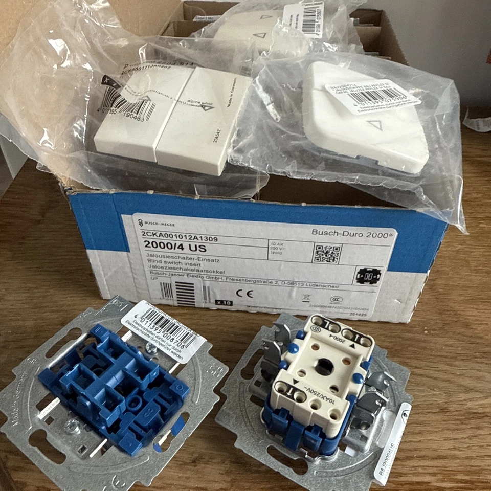 Busch-Jaeger 2000/4 US Jalousieschalter +Wippe 914 Balance Serie (eckig  )  - Bild 1 von 1