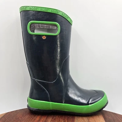 Bogs Botas de Lluvia Jóvenes Niños 1 Azul Verde Impermeable Lodo Caza Exterior Pull On Foto 1 de 4