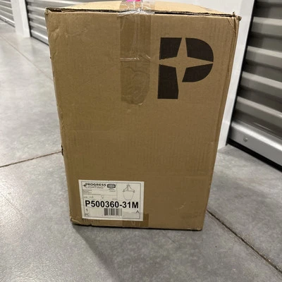 New PROGRESS LIGHTING Parkhurst 12"W Pendant P500360 31M Matte Black Clear Glass - Image 1 of 4