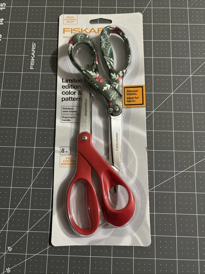 Fiskars Limited Edition Fabric Scissors 2-Pack Holiday Holly Berry - Image 1 of 1