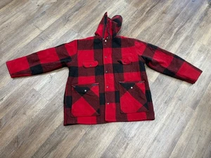 Vintage Johnson Woolen Mills Red Buffalo Plaid Jagdjacke mit Kapuze Gr. XL/2XL - Bild 1 von 8