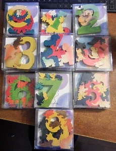 26 rompecabezas de mono Carol Leith números 0-9 ¡NUEVOS! - Imagen 1 de 3