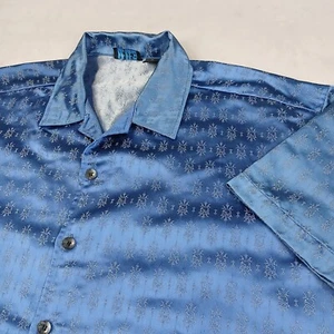 MT:2 XL Mens Shirt Vinatge Y2K 2001 Skulls Tribal Rayon Nylon Casual Jacquard - Picture 1 of 16