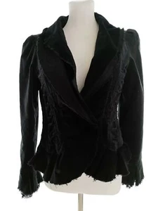 Saint tropez Größe S Schwarz Blazer mit Knopfverschluss Baumwolle Langarm Spitz - Bild 1 von 5