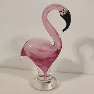 Beachcombers rosa Flamingo mundgeblasene Kunst Glas Figur 7,5" T EUC - Bild 1 von 7